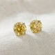 .40 - 1.00 Ct TW Fancy Yellow Round Diamond Studs in 14k Gold Lab Grown Earrings