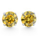 .40 - 1.00 Ct TW Fancy Yellow Round Diamond Studs in 14k Gold Lab Grown Earrings