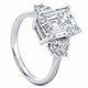 Certified 4 1/2Ct Emerald & Heart 3-Stone Diamond Ring 14k Gold Lab Grown