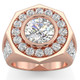 Men's 8 1/2Ct Diamond Hexagon Anniversary Pinkie Ring Gold Lab Grown