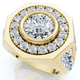 Men's 8 1/2Ct Diamond Hexagon Anniversary Pinkie Ring Gold Lab Grown