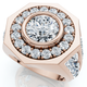 Men's 8 1/2Ct Diamond Hexagon Anniversary Pinkie Ring Gold Lab Grown