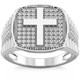 3/4Ct Men's Diamond Cross Ring 10k Gold Lab Grown