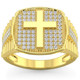 3/4Ct Men's Diamond Cross Ring 10k Gold Lab Grown 3/4Ct Men's Diamond Cross Ring 10k Gold Lab Grown