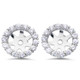 7/8ct Diamond Halo Stud Earring Jackets Solid 14K White Gold Lab Grown (6-6.7mm)