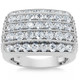 3Ct Wide Diamond Men's Ring 14k White or Yellow Gold Lab Grown