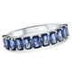 2.50Ct Blue Sapphire Wedding Anniversary Ring Stackable 14k White Gold Band