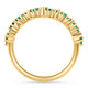 1/2Ct Natural Emerald Wedding Ring Anniversary Stackable 14k Yellow Gold Band