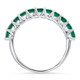 2.50Ct Emerald 11-Stone Wedding Anniversary Ring Stackable 14k White Gold Band