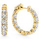 3 3/4Ct Diamond Inside Outside Hoops 14k Gold 1" Lab Grown Women's Earrings 3 3/4Ct Diamond Inside Outside Hoops 14k Gold 1" Lab Grown Women's Earrings