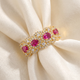 1.43Ct Ruby & Diamond Ring 10k Yellow Gold Lab Grown