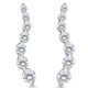 1ct Diamond Journey Earrings 14K White Gold 1" Tall