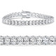 7 - 21Ct TW Oval Diamond Tennis Bracelet 14k Gold 7" Lab Grown
