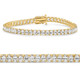 7 - 21Ct TW Oval Diamond Tennis Bracelet 14k Gold 7" Lab Grown
