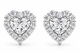 1.30Ct Heart Shape Diamond Halo Studs White or Yellow Gold Lab Grown
