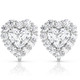 1.30Ct Heart Shape Diamond Halo Studs White or Yellow Gold Lab Grown