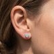 1.30Ct Heart Shape Diamond Halo Studs White or Yellow Gold Lab Grown