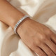 28Ct Emerald Diamond Tennis Bracelet 14k White Gold 7" 17.5g Lab Grown
