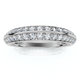 F/VS .39Ct Double Row Pave Diamond Wedding Ring 14k Gold Lab Grown