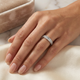 F/VS .39Ct Double Row Pave Diamond Wedding Ring 14k Gold Lab Grown