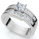 1ct Princess Cut Channel Set Diamond Wedding Engagement Ring 14K White Gold
