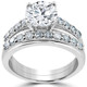 Certified 3ct Diamond Engagement Ring Wedding Band Set 14k White Gold Lab Grown