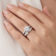 Certified 3ct Diamond Engagement Ring Wedding Band Set 14k White Gold Lab Grown
