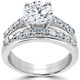 Certified 3ct Diamond Engagement Ring Wedding Band Set 14k White Gold Lab Grown