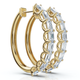 2 - 6Ct Emerald Cut Hoops 14k Gold Lab Grown Women's Earrings