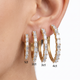 2 - 6Ct Emerald Cut Hoops 14k Gold Lab Grown Women's Earrings