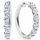 1 - 5Ct Diamond Oval Shape Hoops 14k Gold Lab Grown Women's Earrings