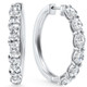 1 - 5Ct Diamond Oval Shape Hoops 14k Gold Lab Grown Women's Earrings