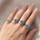 1 - 4Ct Solitaire Blue Diamond Engagement Ring 14k Gold Lab Grown