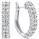 1 - 5 Ct Double Row Diamond Hoops 14k Gold Lab Grown Women's Earrings