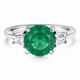 3Ct Emerald & Diamond Engagement Anniversary Ring Gold Lab Grown