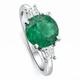 3Ct Emerald & Diamond Engagement Anniversary Ring Gold Lab Grown