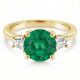 3Ct Emerald & Diamond Engagement Anniversary Ring Gold Lab Grown