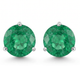 5Ct Round Emerald Studs 9mm Women's 14k Earring 3 Prong Martini Lab Grown