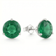 5Ct Round Emerald Studs 9mm Women's 14k Earring 3 Prong Martini Lab Grown