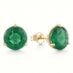 5Ct Round Emerald Studs 9mm Women's 14k Earring 3 Prong Martini Lab Grown