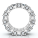 6 Ct Emerald Cut Designer Wide Diamond Eternity Wedding Ring 14k Gold Lab Grown