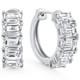 2 - 6 Ct Emerald Cut Diamond Hoops 14k Gold Lab Grown Women's Earrings 5/8" 2 - 6 Ct Emerald Cut Diamond Hoops 14k Gold Lab Grown Women's Earrings 5/8"