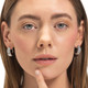 2 - 6 Ct Emerald Cut Diamond Hoops 14k Gold Lab Grown Women's Earrings 5/8"