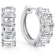 2 - 6 Ct Emerald Cut Diamond Hoops 14k Gold Lab Grown Women's Earrings 5/8" 2 - 6 Ct Emerald Cut Diamond Hoops 14k Gold Lab Grown Women's Earrings 5/8"