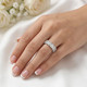 3Ct TW Emerald Cut Diamond Fancy Eternity Wedding Ring 14k Gold Lab Grown