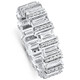 3Ct TW Emerald Cut Diamond Fancy Eternity Wedding Ring 14k Gold Lab Grown