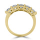 3Ct Round Diamond Five Stone Wedding Ring 14k Yellow Gold