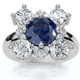 Soraya 2Ct Blue Sapphire & Diamond Floral Ring 10K Gold Lab Grown