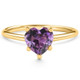 Amethyst Solitaire Ring 14k White or Yellow Gold 6MM Amethyst Solitaire Ring 14k White or Yellow Gold 6MM