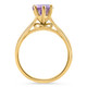 Amethyst Solitaire Ring 14k White or Yellow Gold 6MM